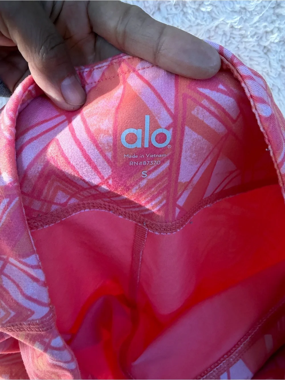 ALO Yoga Pink & Coral Geometric Active Skirt